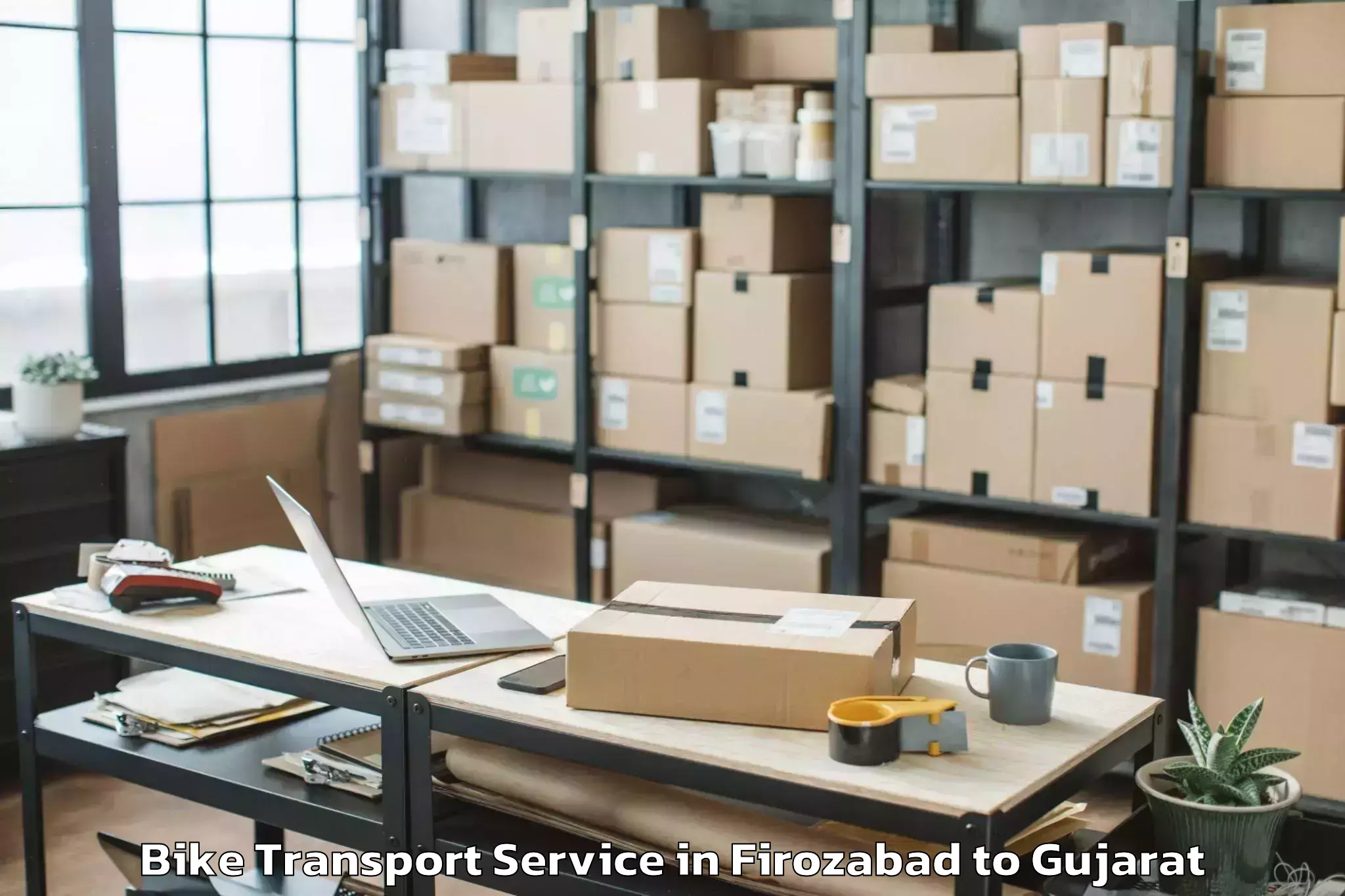 Quality Firozabad to Dhanera Bike Transport